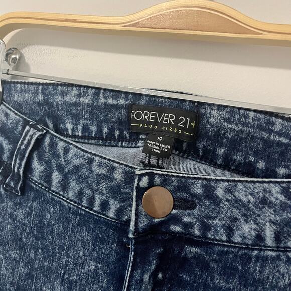 Forever 21 Dark Blue Acid Wash Style Skinny Jeans Size 14 - Picture 3 of 5